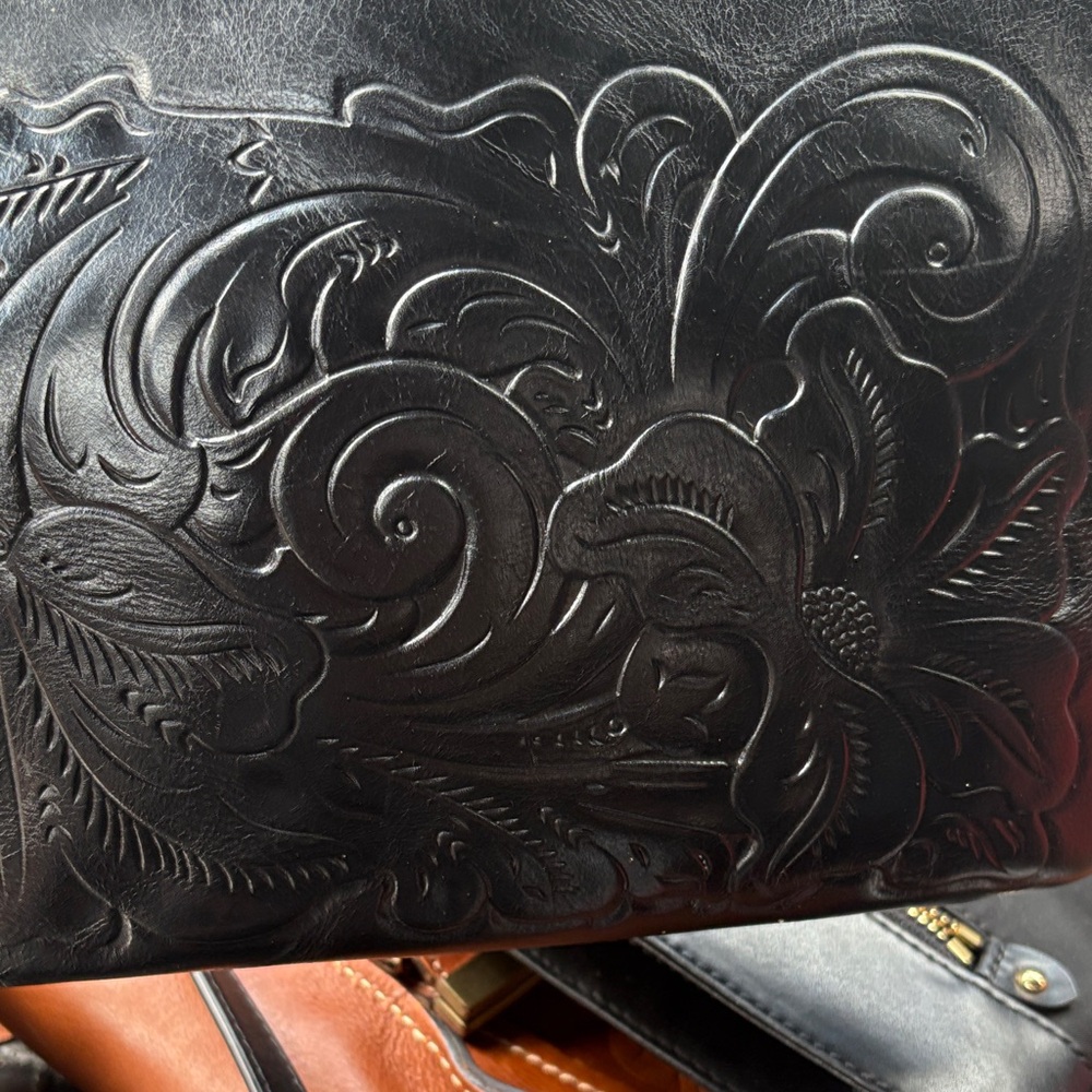 Patricia Nash Black Tooled Leather Bag